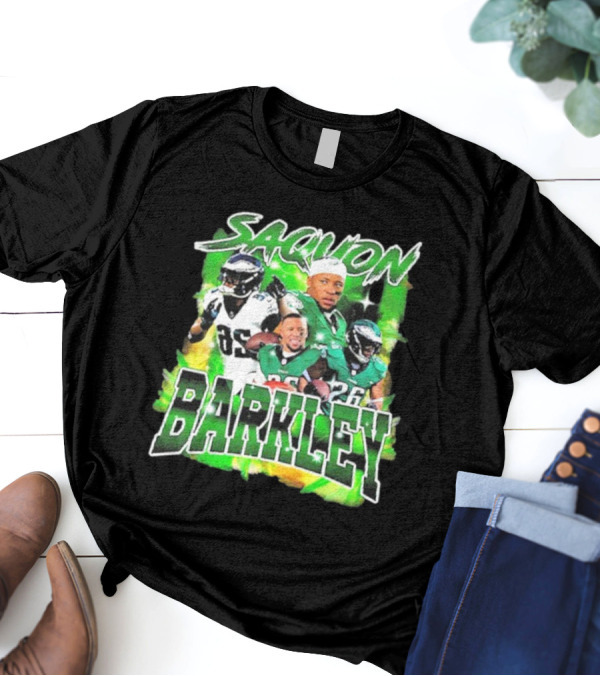 Saquon Barkley Dynamic Football Montage T-Shirt