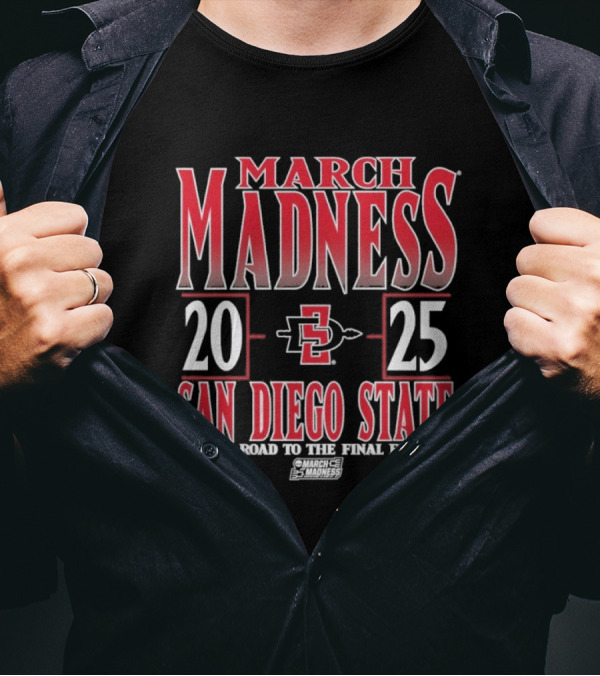 San Diego State Aztecs March Madness 2025 NCAA Tournament Road To Final Four T-Shirt