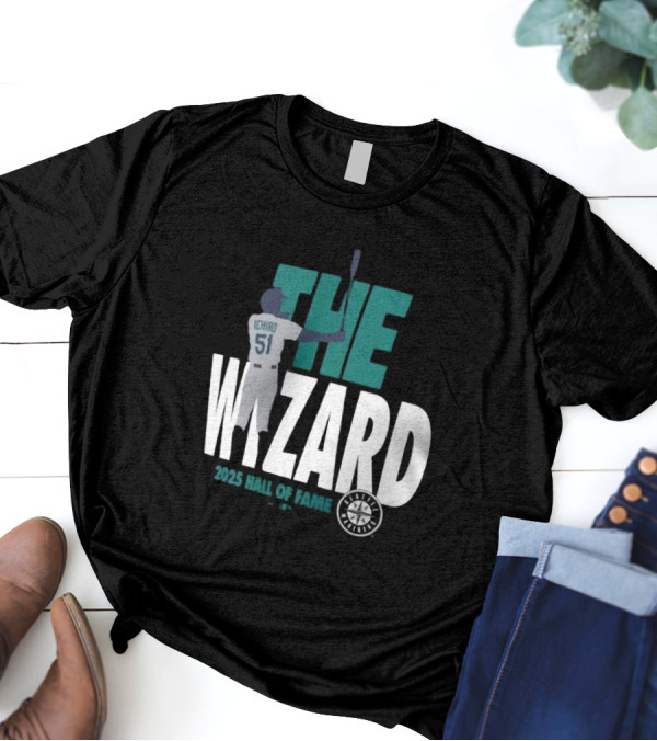 Seattle Mariners Ichiro 51 The Wizard 2025 Hall Of Fame Legend T-Shirt