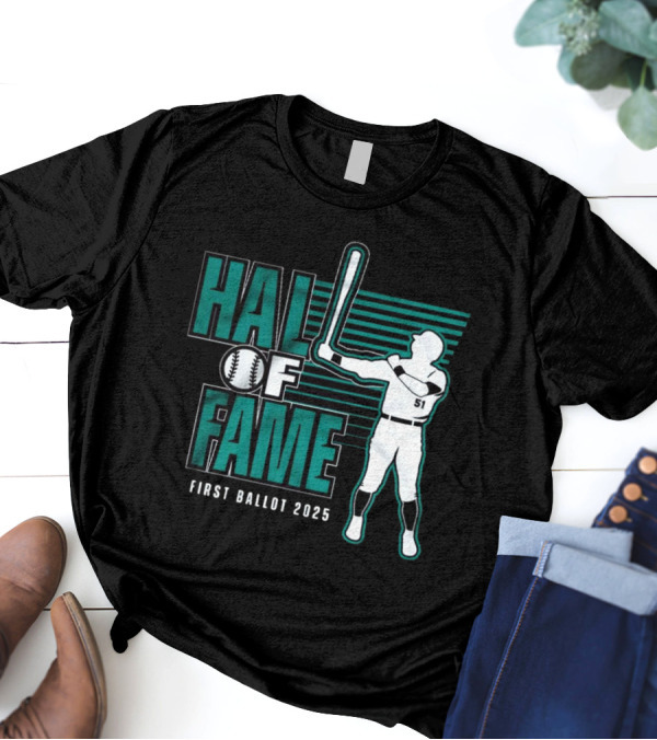 Seattle Mariners Ichiro Suzuki Hall Of Fame First Ballot 2025 Number 51 T-Shirt