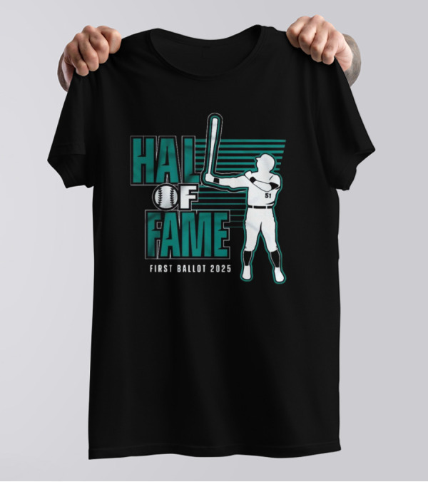Seattle Mariners Ichiro Suzuki Hall Of Fame First Ballot 2025 Number 51 T-Shirt