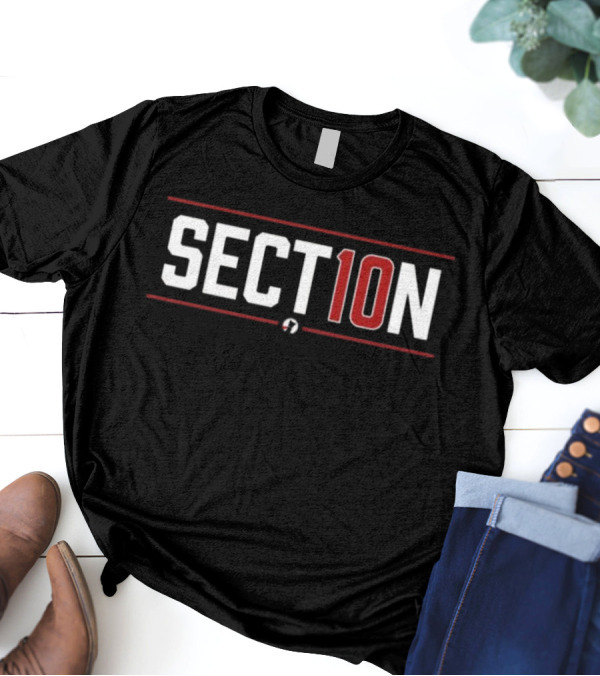 SECT10N Wordmark Red And White Text T-Shirt