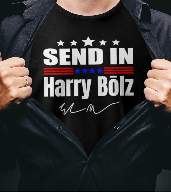 Send In Harry Bölz Signature USA Stripes Flags Stars T-Shirt