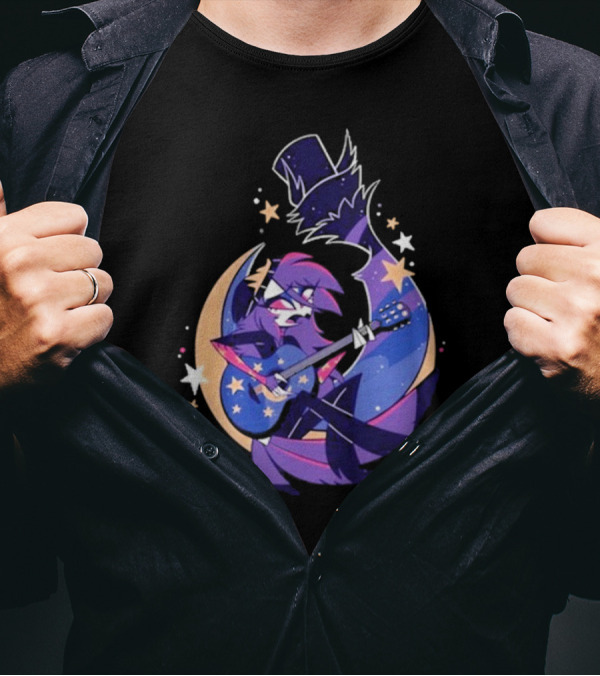 Sharkrobot I Will Be Okay Celestial Guitarist Fox In Top Hat With Stars And Moon T-Shirt