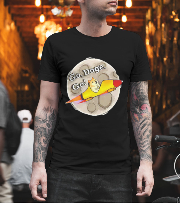 Go Doge Go Rocket Shiba Inu Moon Adventure T-Shirt