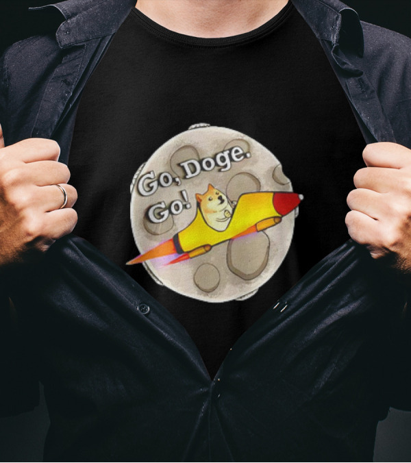 Go Doge Go Rocket Shiba Inu Moon Adventure T-Shirt
