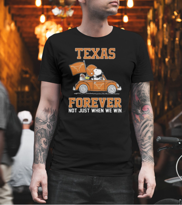 Snoopy And Woodstock Texas Longhorns Forever Not Just When We Win 2025 T-Shirt