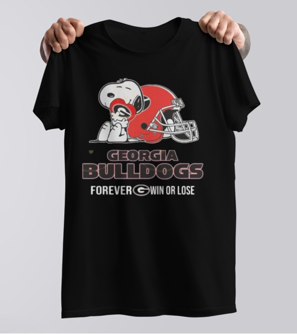 Georgia Bulldogs Snoopy Forever Win Or Lose T-Shirt