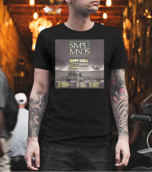 Alive And Kicking Tour 2025 Simple Minds Soft Cell Modern English North America T-Shirt