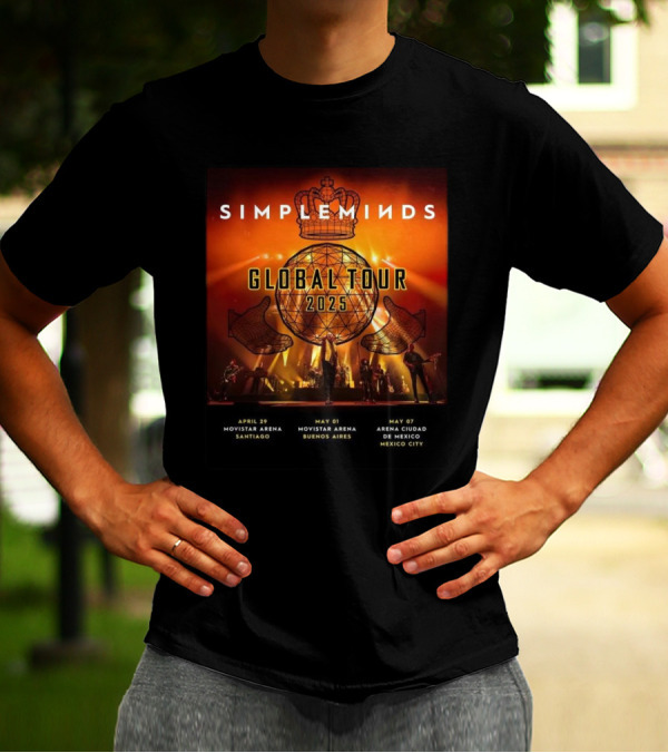 SIMPLE MINDS Global Tour 2025 Santiago Buenos Aires Mexico City Concert Dates T-Shirt