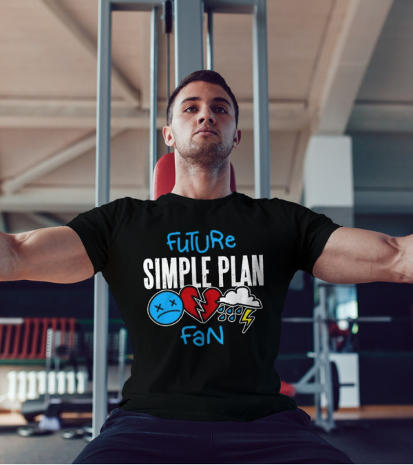 Future Simple Plan Fan With Emojis Of Heart And Lightning Cloud T-Shirt