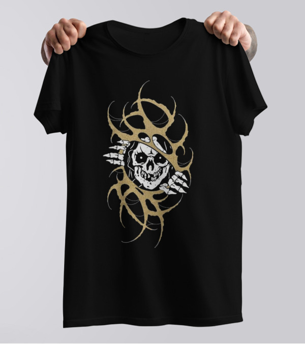 Sin X Kyle Grand Skeleton Claws Breaking Through Ribcage T-Shirt