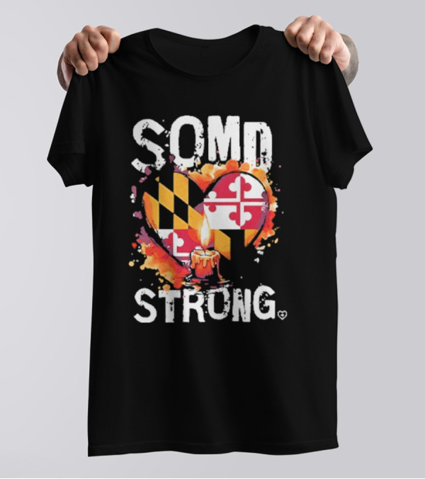 SOMD Strong Southern Maryland Heart Candle Flag T-Shirt