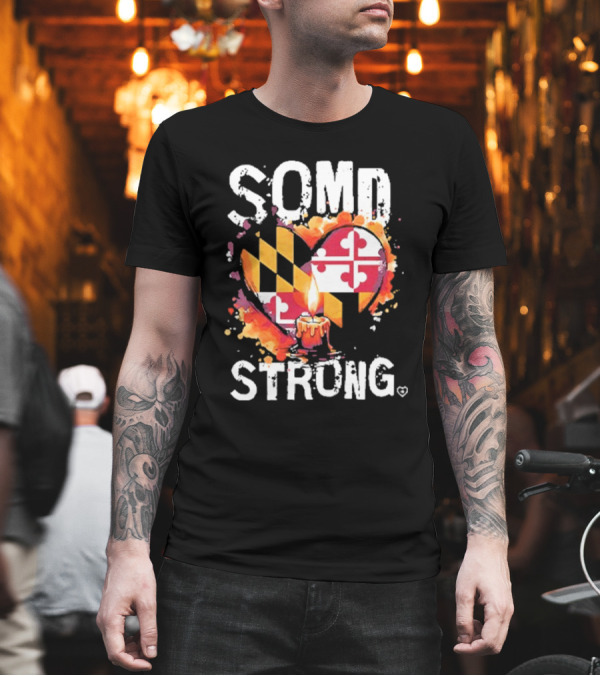 SOMD Strong Southern Maryland Heart Candle Flag T-Shirt