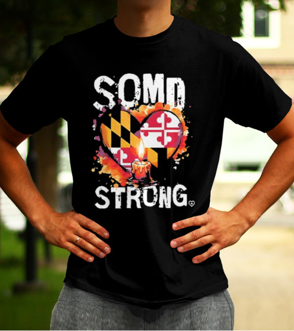 SOMD Strong Southern Maryland Heart Candle Flag T-Shirt