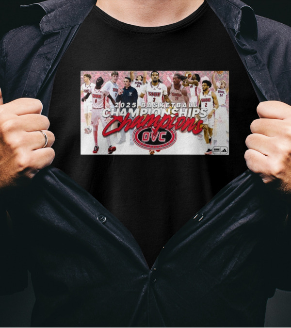2025 SIU Edwardsville Cougars OVC Basketball Championships Champions T-Shirt