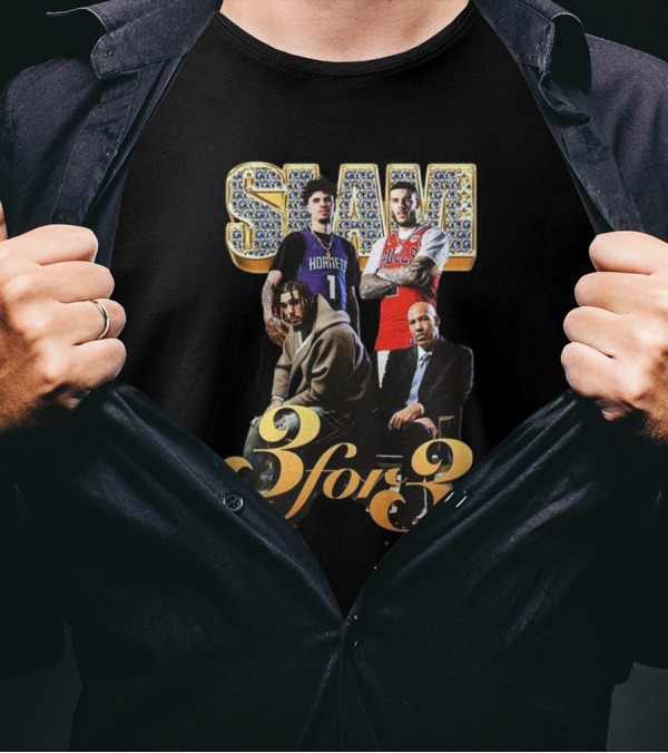 Slam 3 For 3 Hornets Bulls Men's Fashion T-Shirt