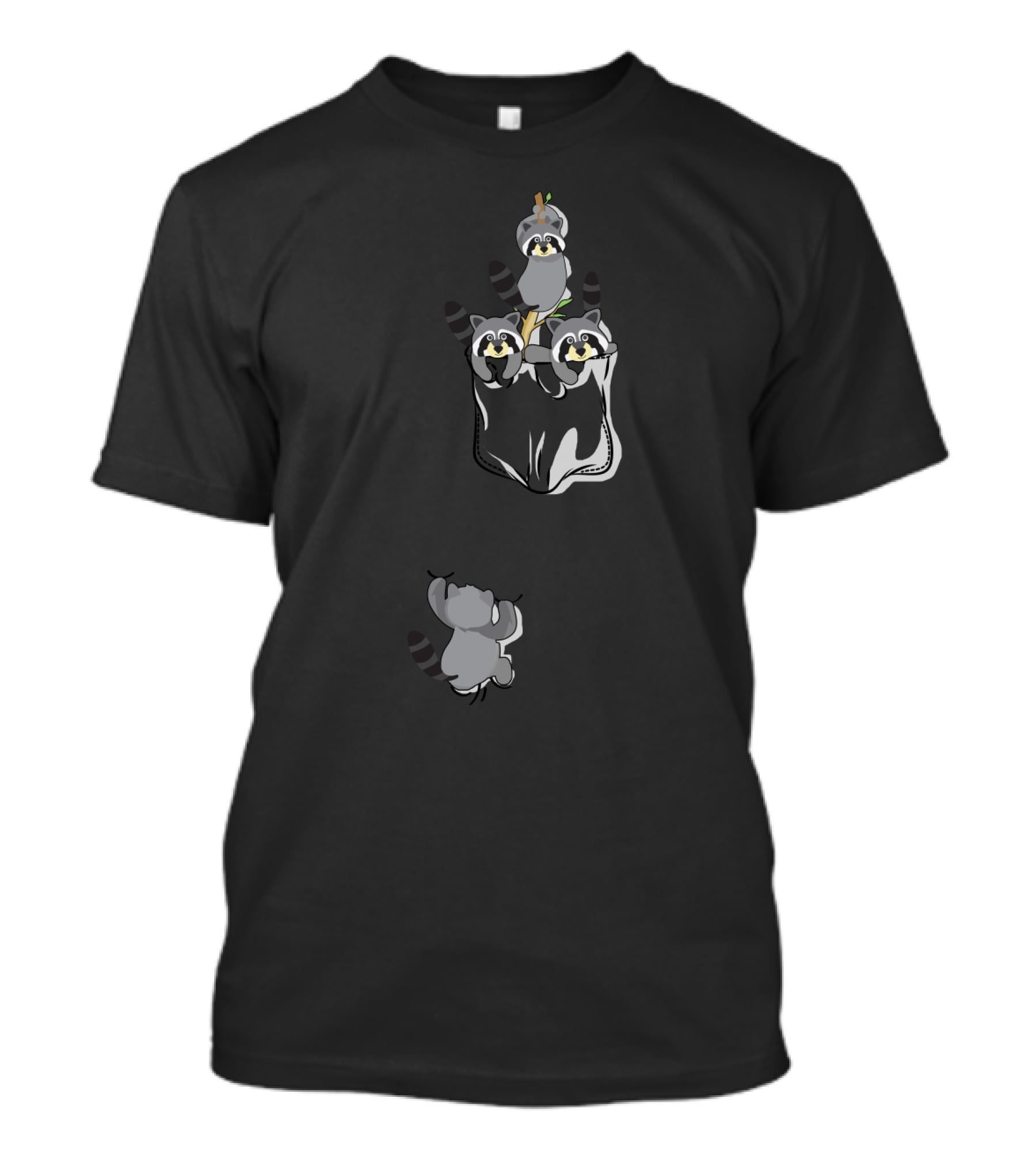 Raccoon Trio Climbing Pocket Adventure T-Shirt