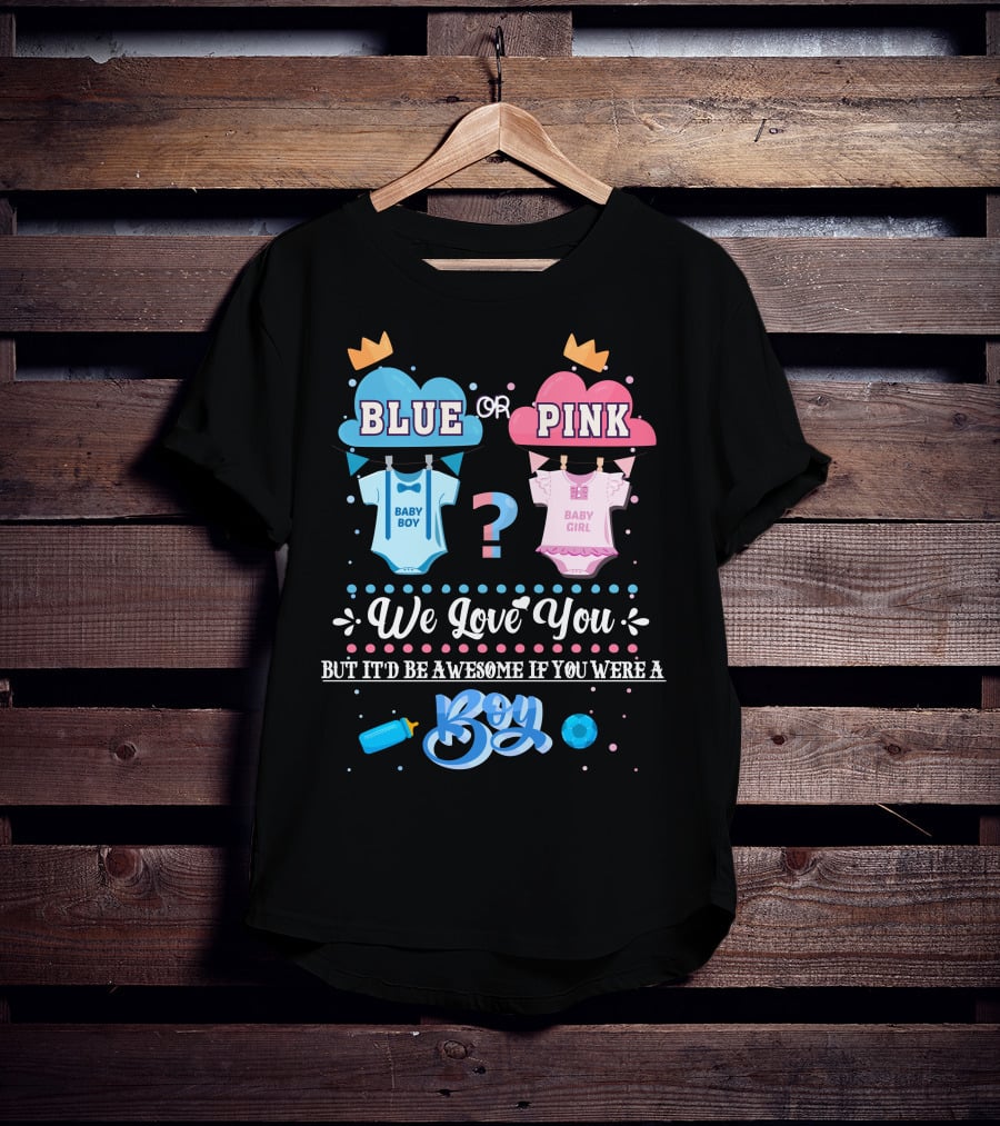Blue Or Pink Baby Boy Girl Boy T-Shirt
