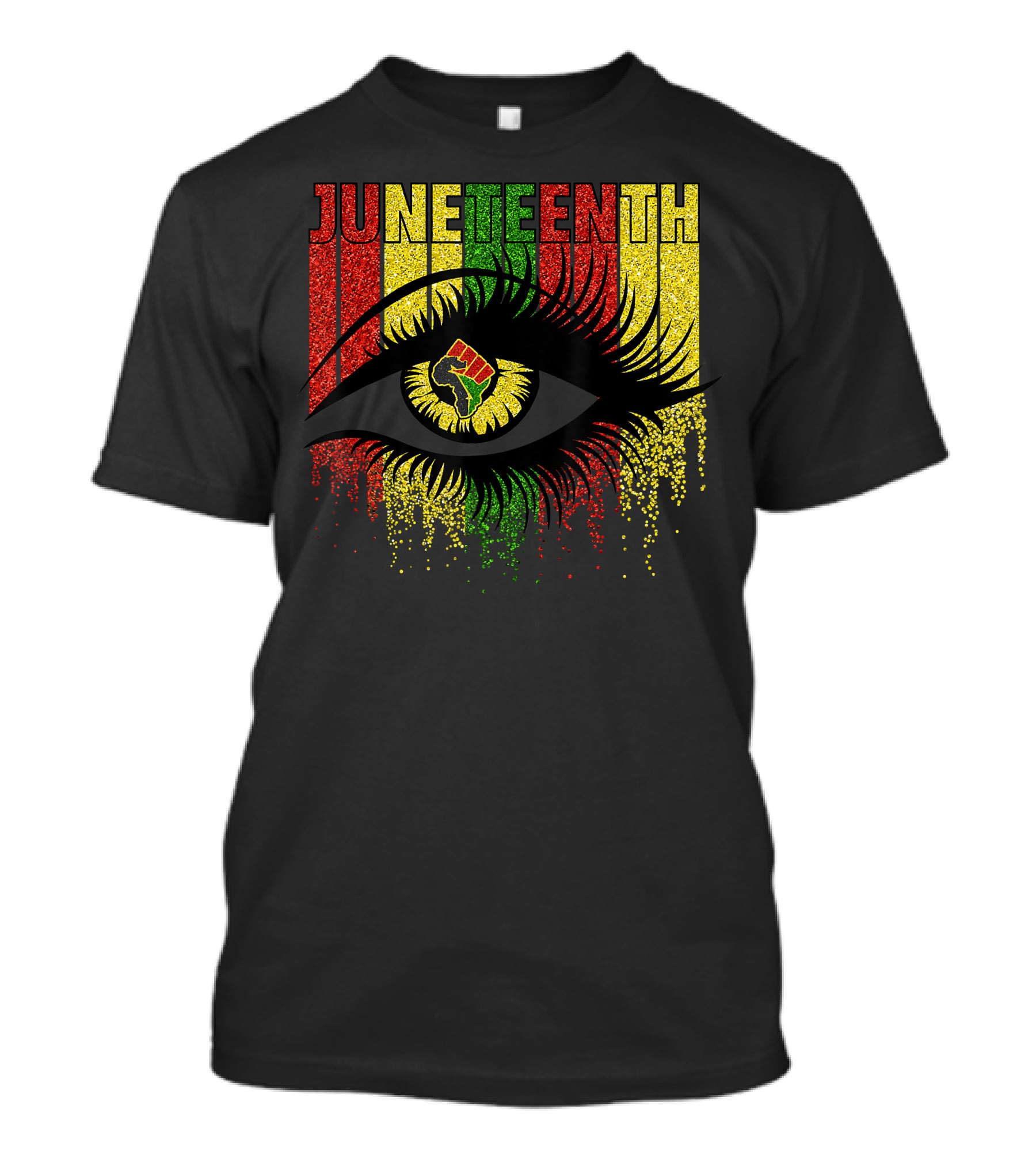 Juneteenth Eye With African Women Independence June 19th Black Power Fist T-Shirt