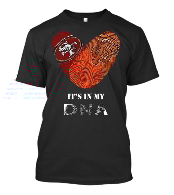 49ers Giants Heart Fingerprint DNA T-Shirt