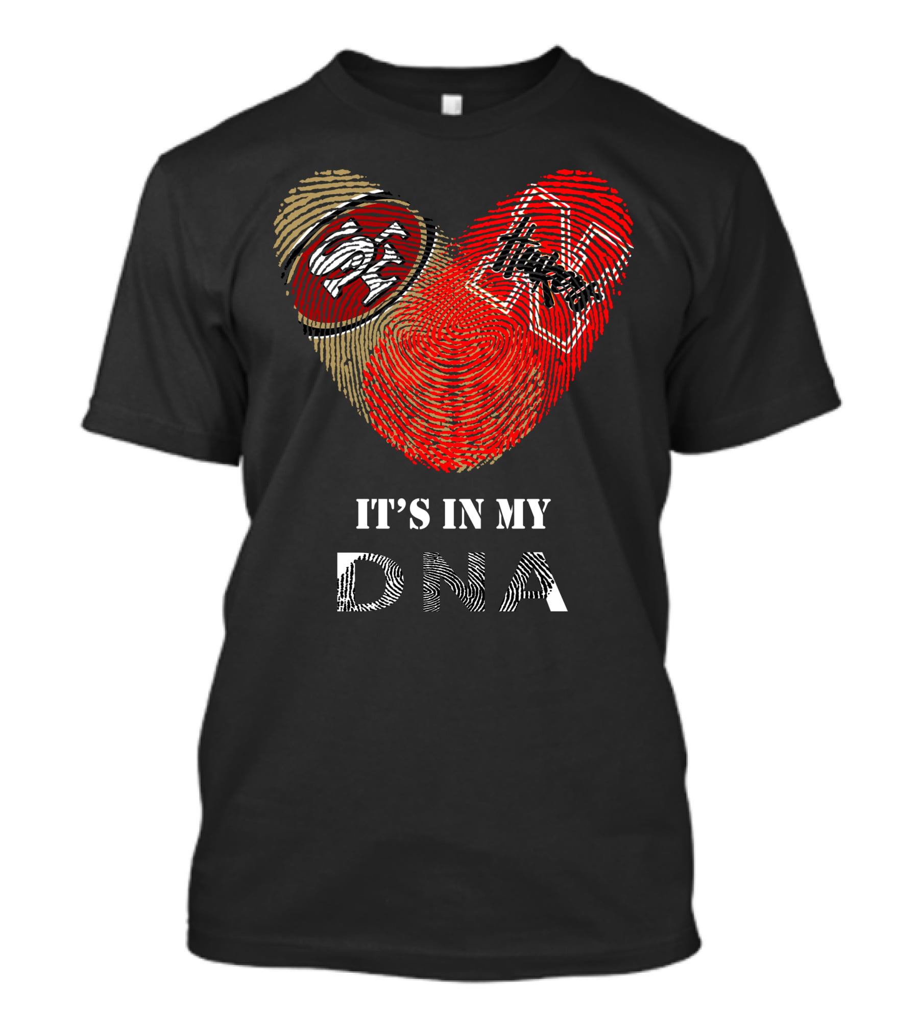 49Ers Nebraska Cornhuskers Fingerprint Heart DNA T-Shirt