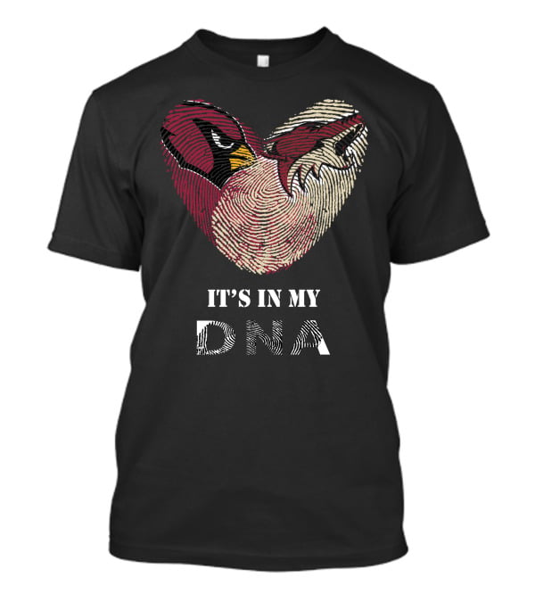 Cardinals Arizona Coyotes It's In My DNA Fingerprint Heart T-Shirt