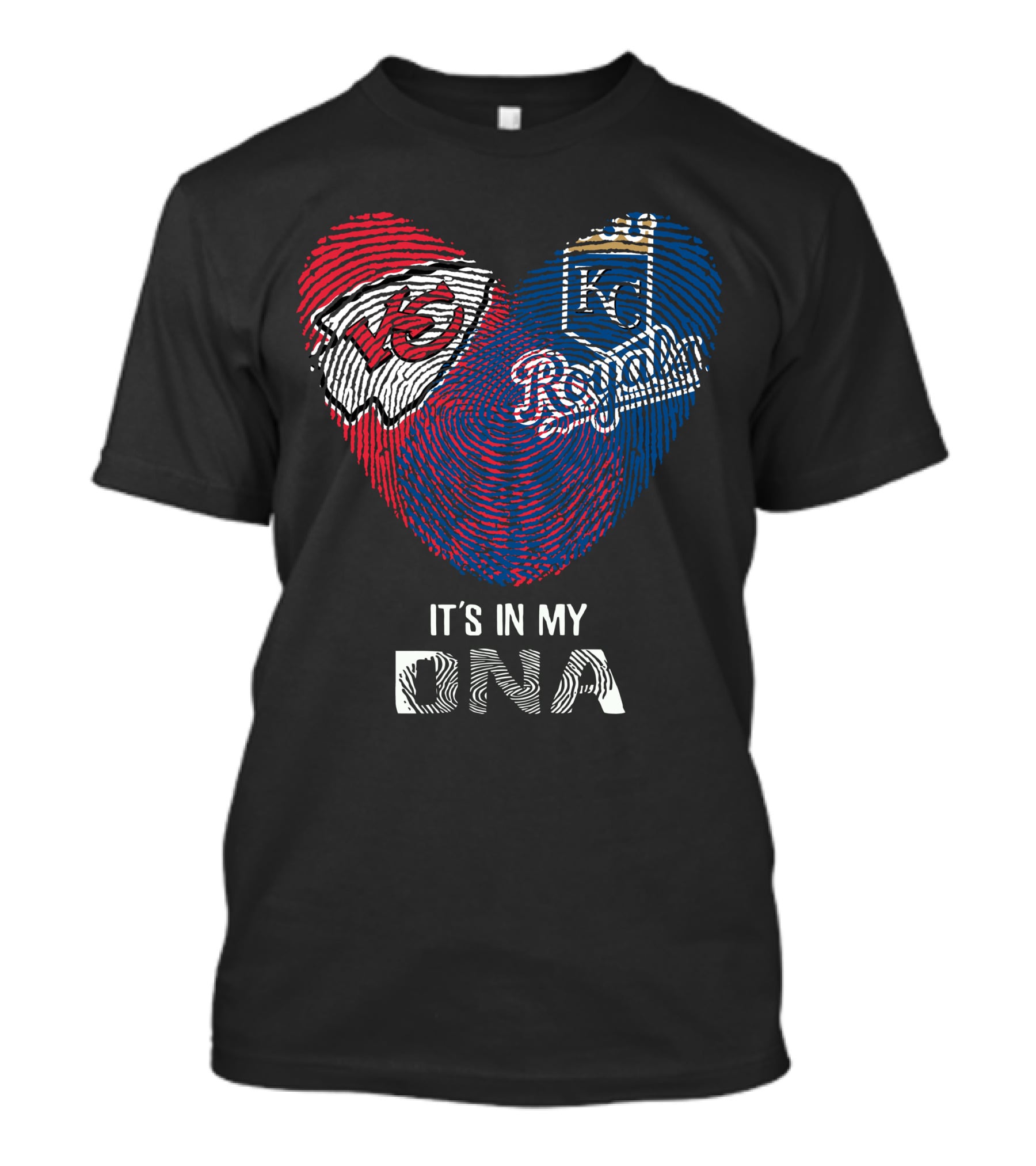 Chiefs Kc Royals Heart-Shaped Fingerprint It's In My Dna T-Shirt