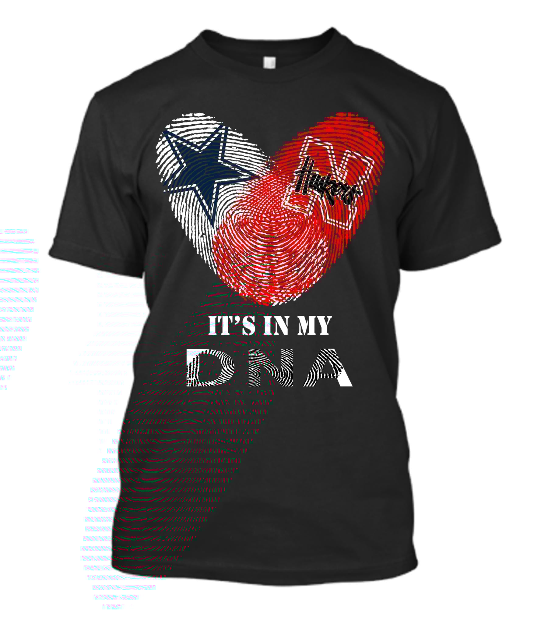 Cowboys Huskers It's In My DNA Fingerprint T-Shirt