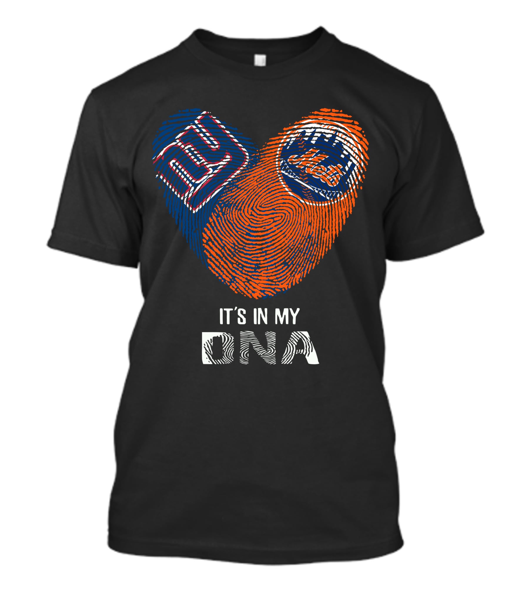 Giants Mets It's In My DNA Fingerprint Heart T-Shirt