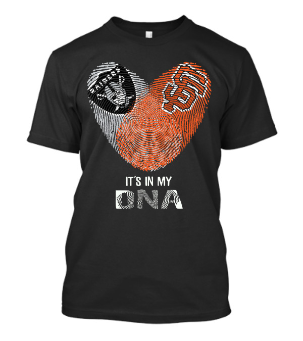 Raiders Giants It's In My DNA Fingerprint T-Shirt