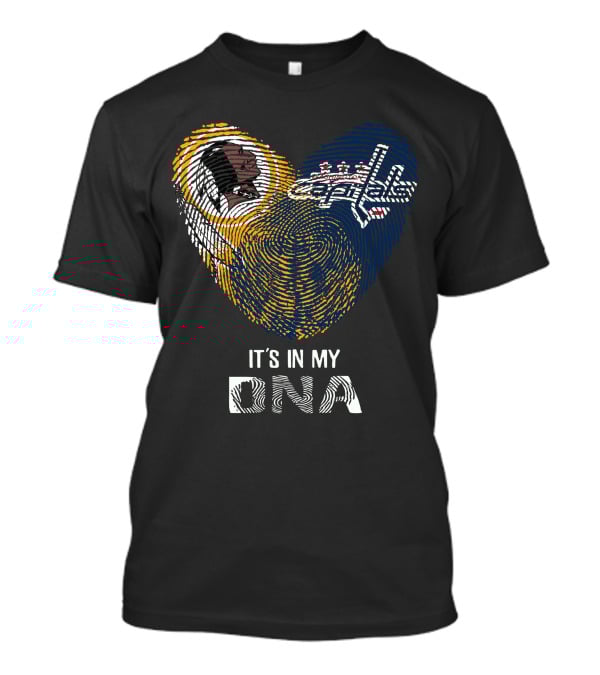 Redskins Washington Capitals It's In My Dna Fingerprint Heart Fan Pride T-Shirt