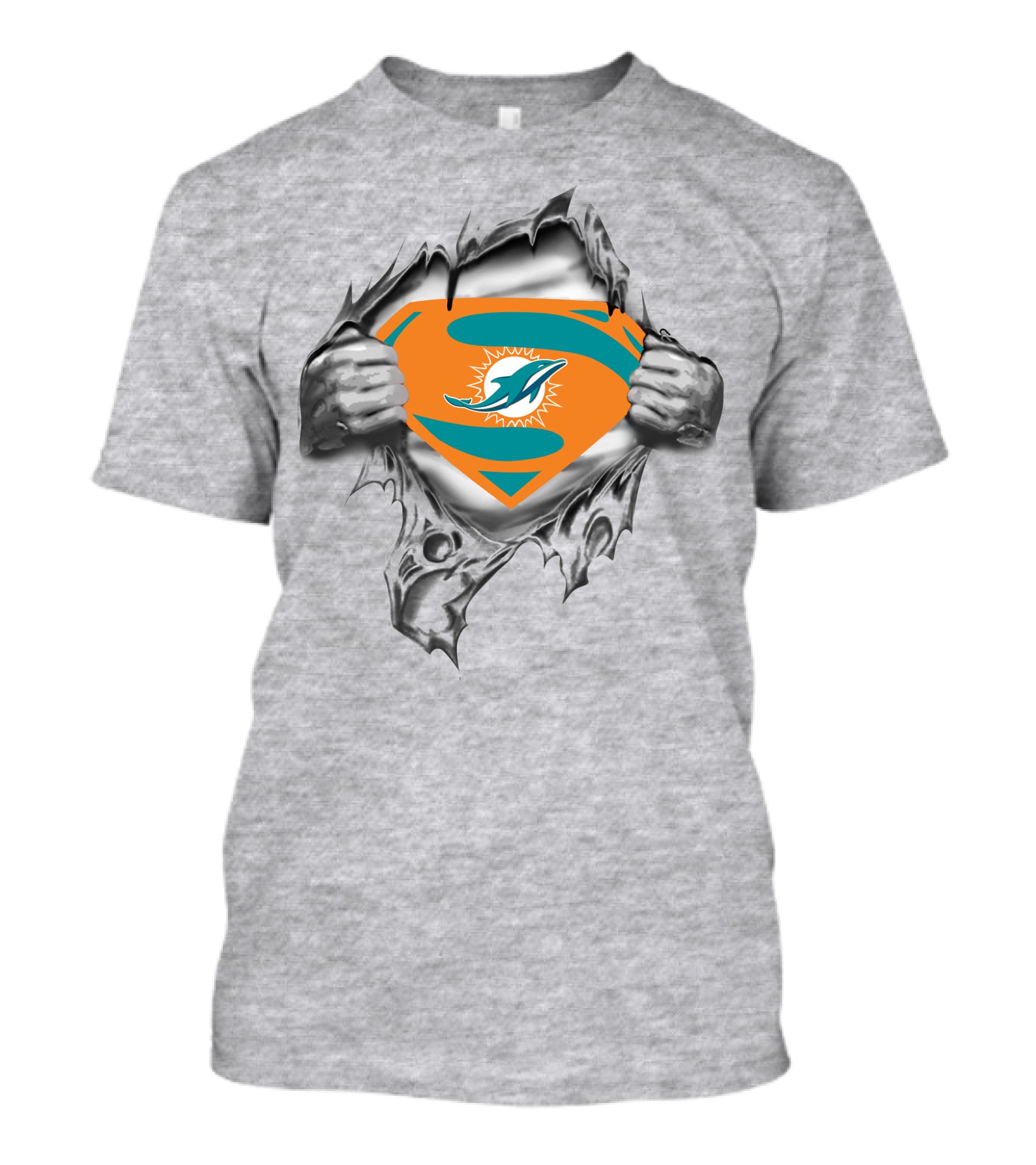 Miami Dolphins Superhero Logo Fusion T-Shirt