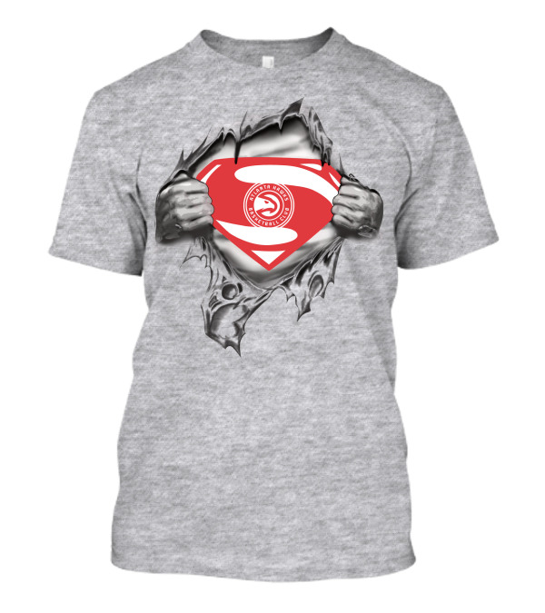 Atlanta Hawks Superman Basketball Club Logo Emblem T-Shirt