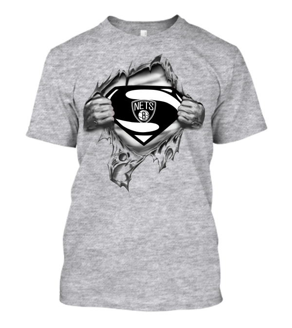 Brooklyn Nets Superman Logo Emblem Man Of Steel Rip T-Shirt