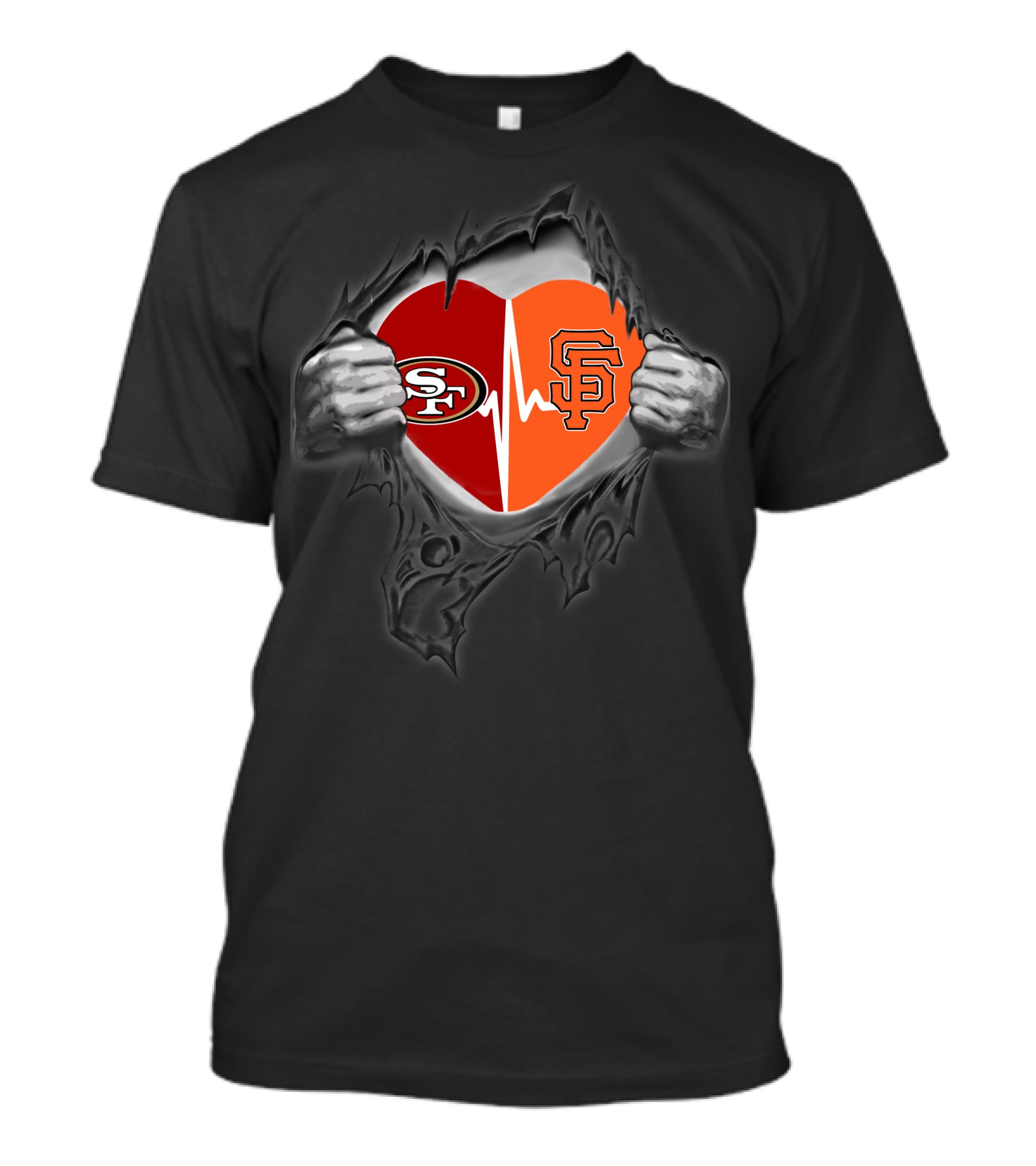 49ers Giants Heartbeat Inside Me T-Shirt