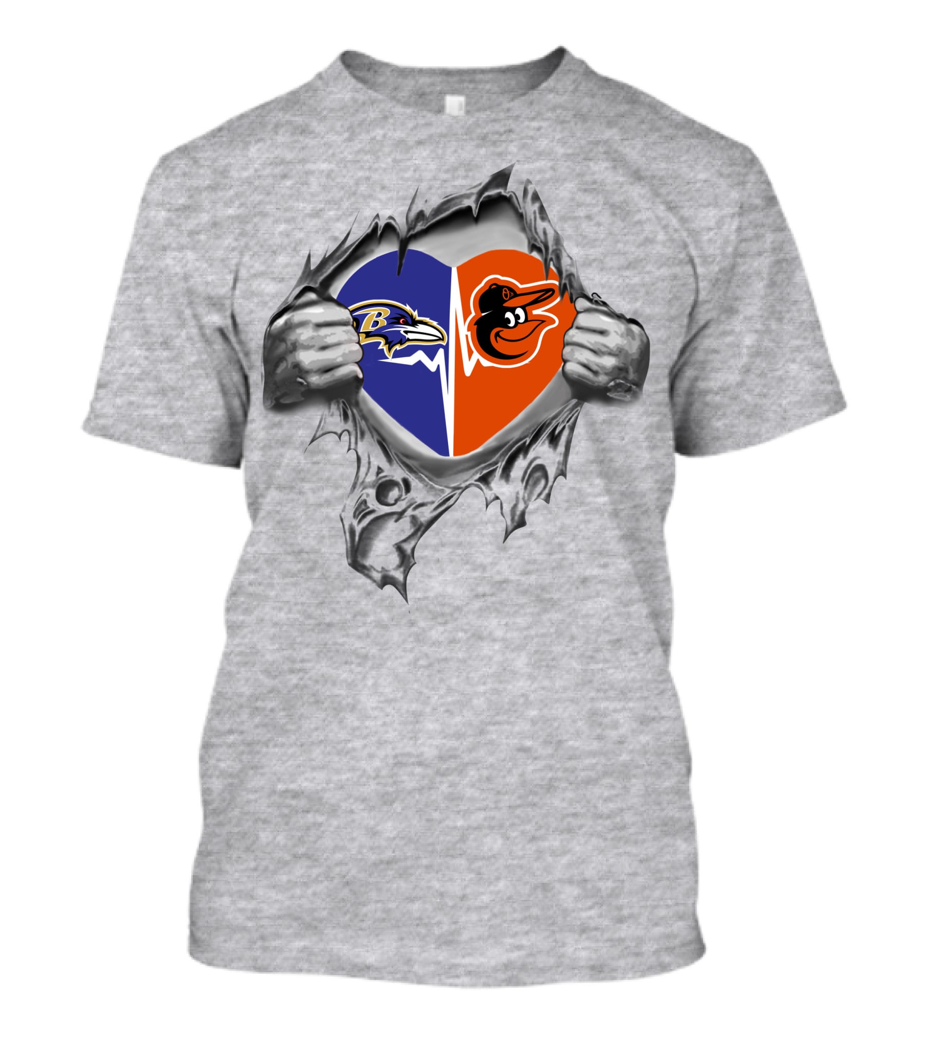 Baltimore Ravens Orioles Heart T-Shirt