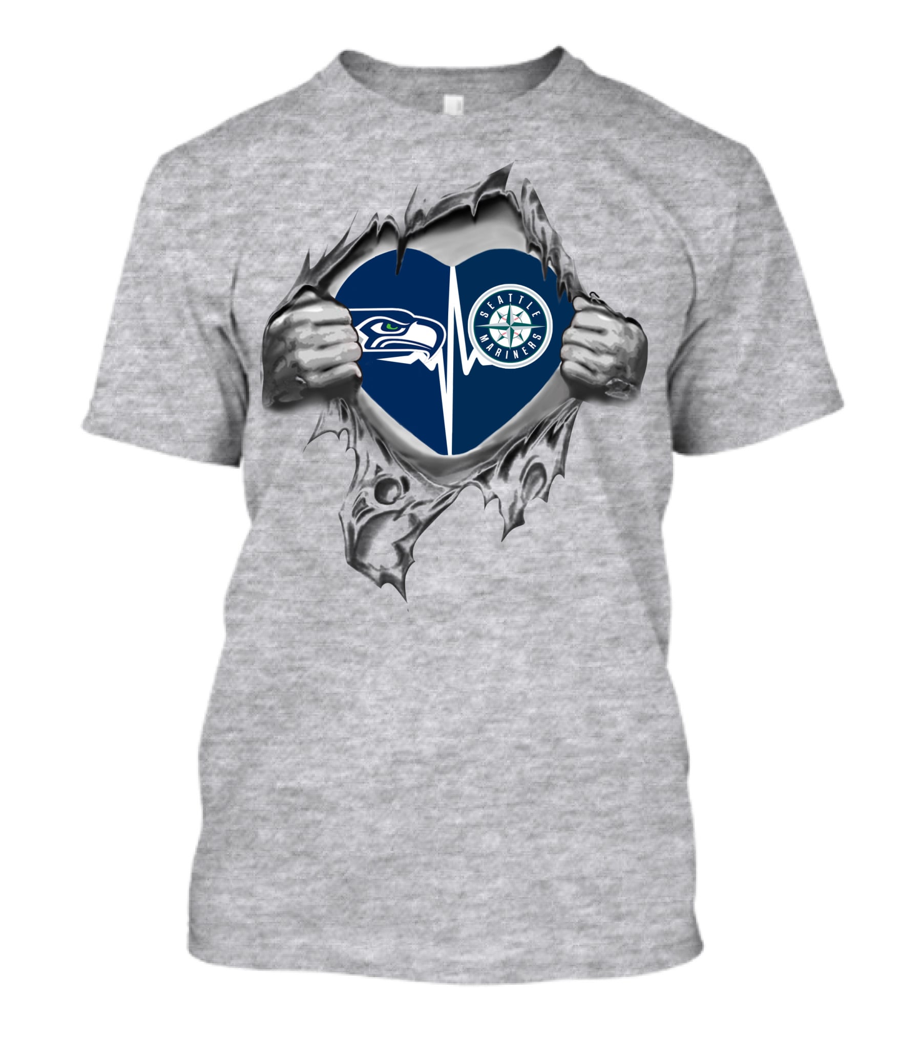 Heart Of Seattle Seahawks Mariners Passion T-Shirt