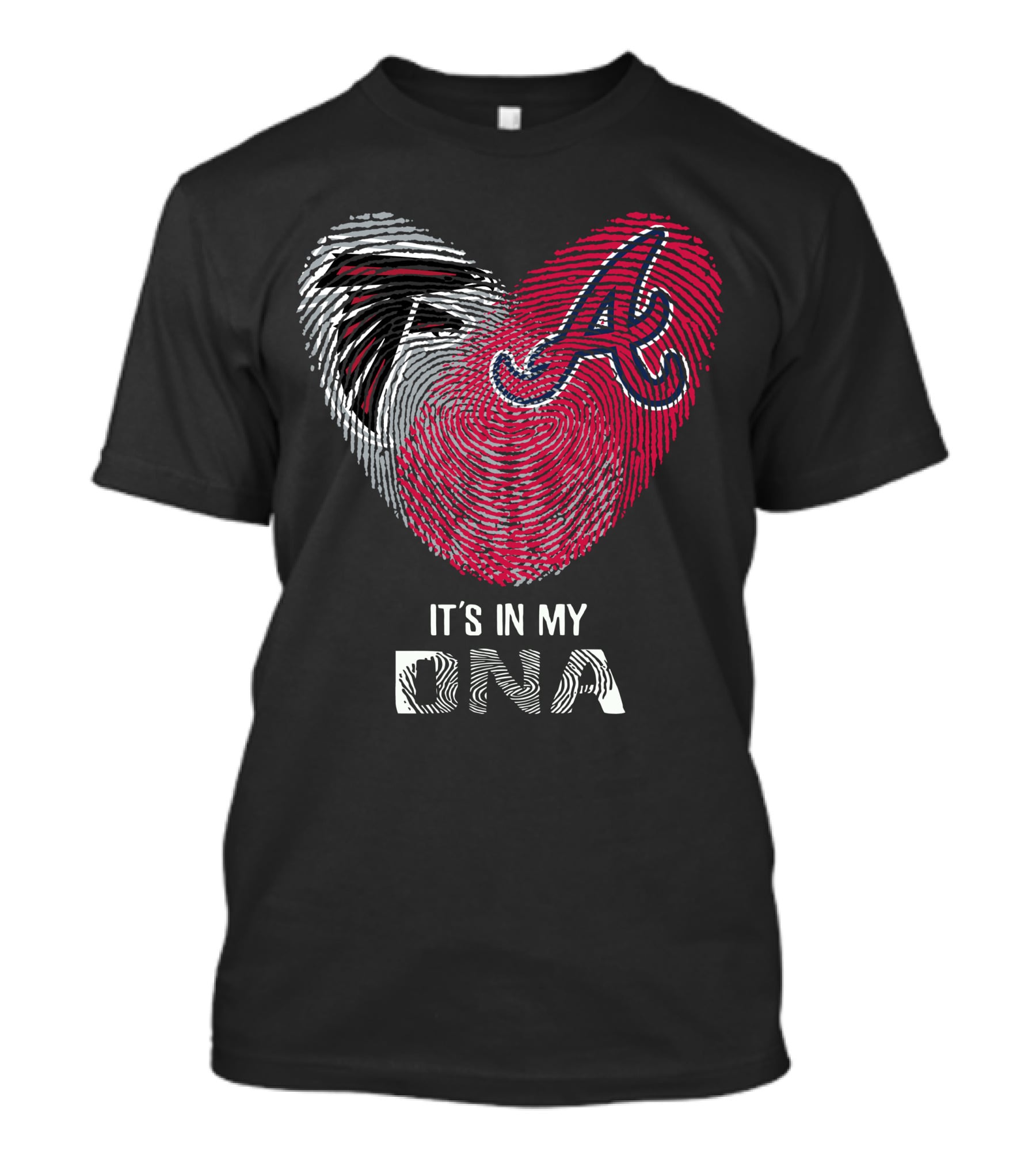 Falcons Braves It's In My Dna Fingerprint Heart T-Shirt