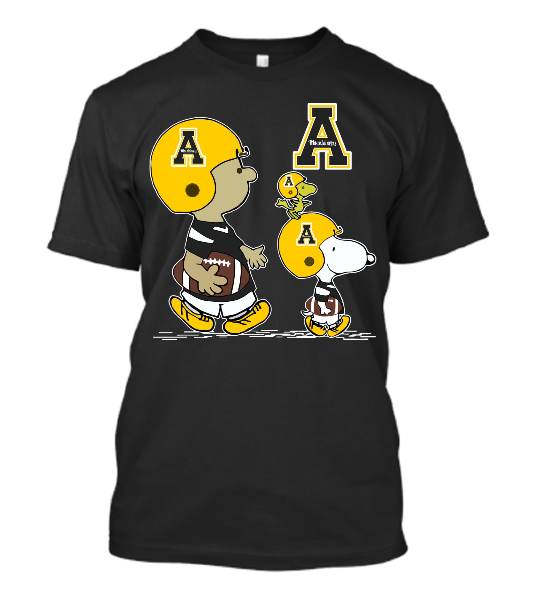 Appalachian State Mountaineers Snoopy And Woodstock Football Helmet T-Shirt