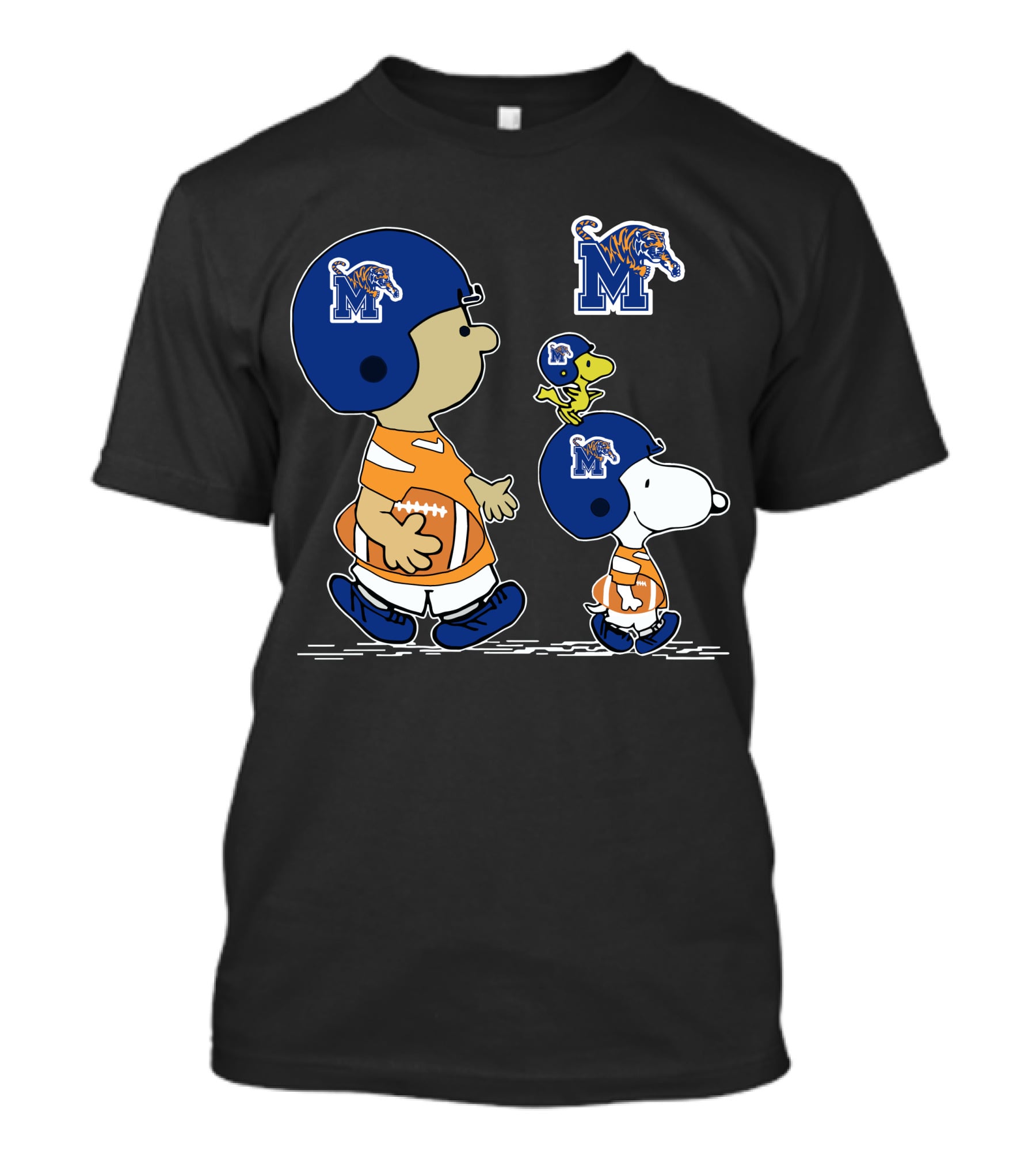 Memphis Tigers Snoopy Football Charlie Brown Woodstock T-Shirt