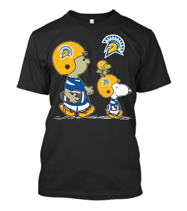 San Jose State Spartans Snoopy And Woodstock Football Helmet T-Shirt