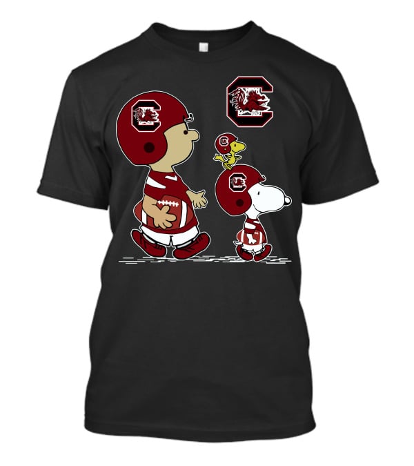South Carolina Gamecocks Charlie Brown Snoopy Woodstock Football T-Shirt