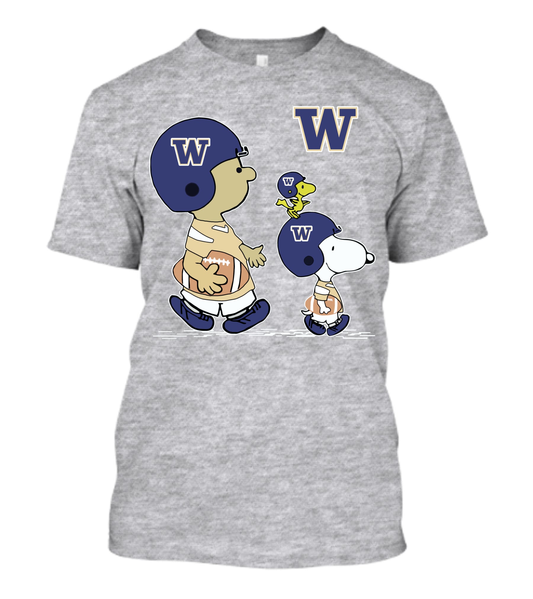 Washington Huskies Peanuts Snoopy Football Team T-Shirt