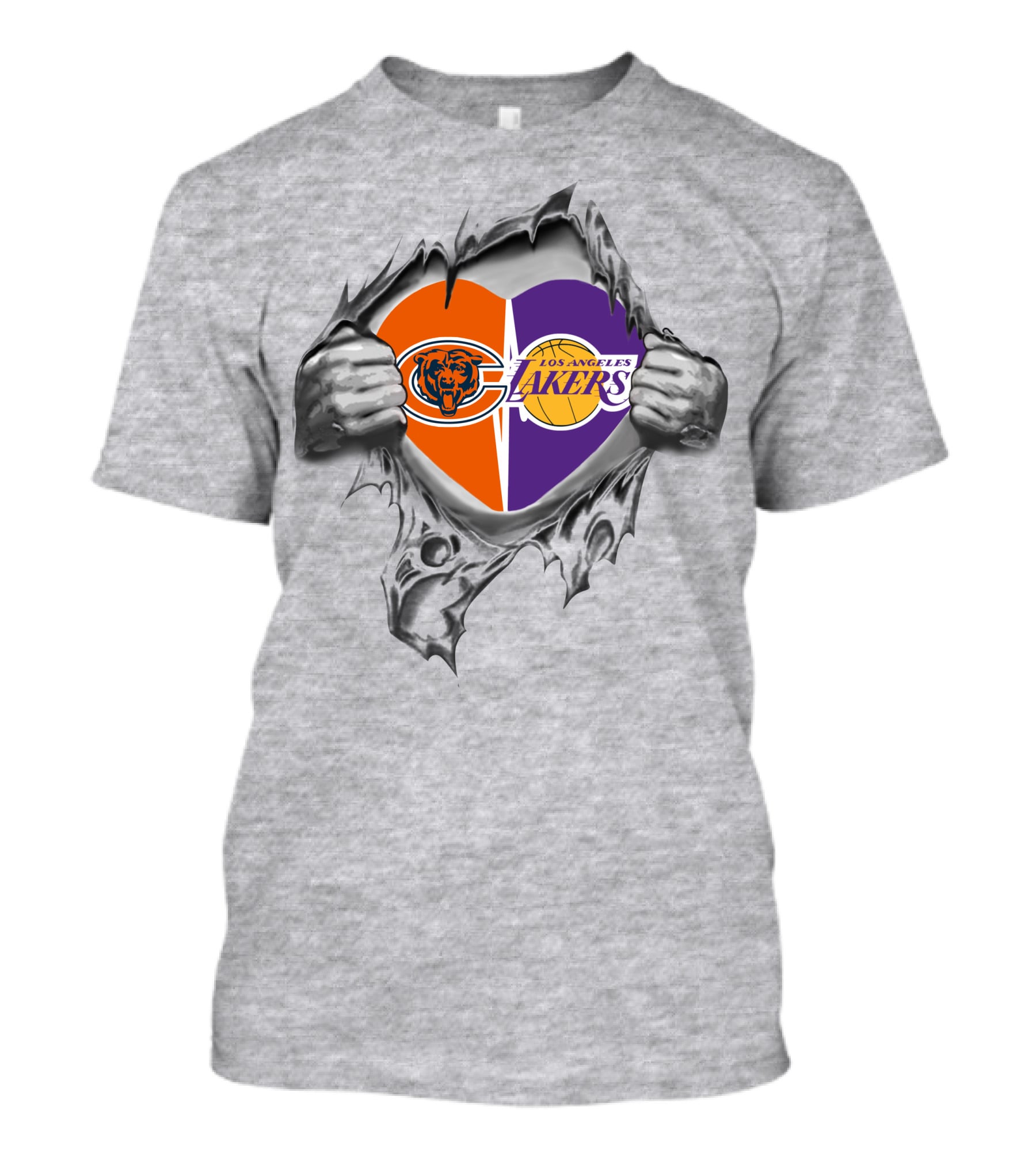Bears Lakers Logo Heart T-Shirt