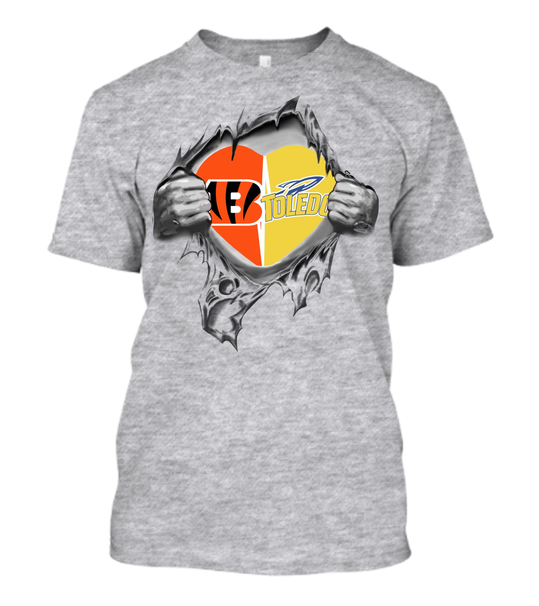 Bengals Toledo Rockets Heart Logo Dual T-Shirt