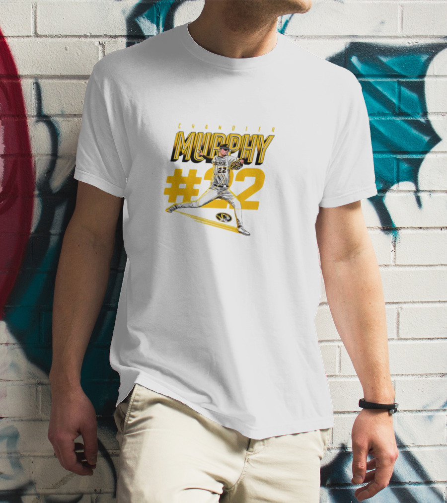 Chandler Murphy Missouri NCAA Baseball #22 Player Action T-Shirt