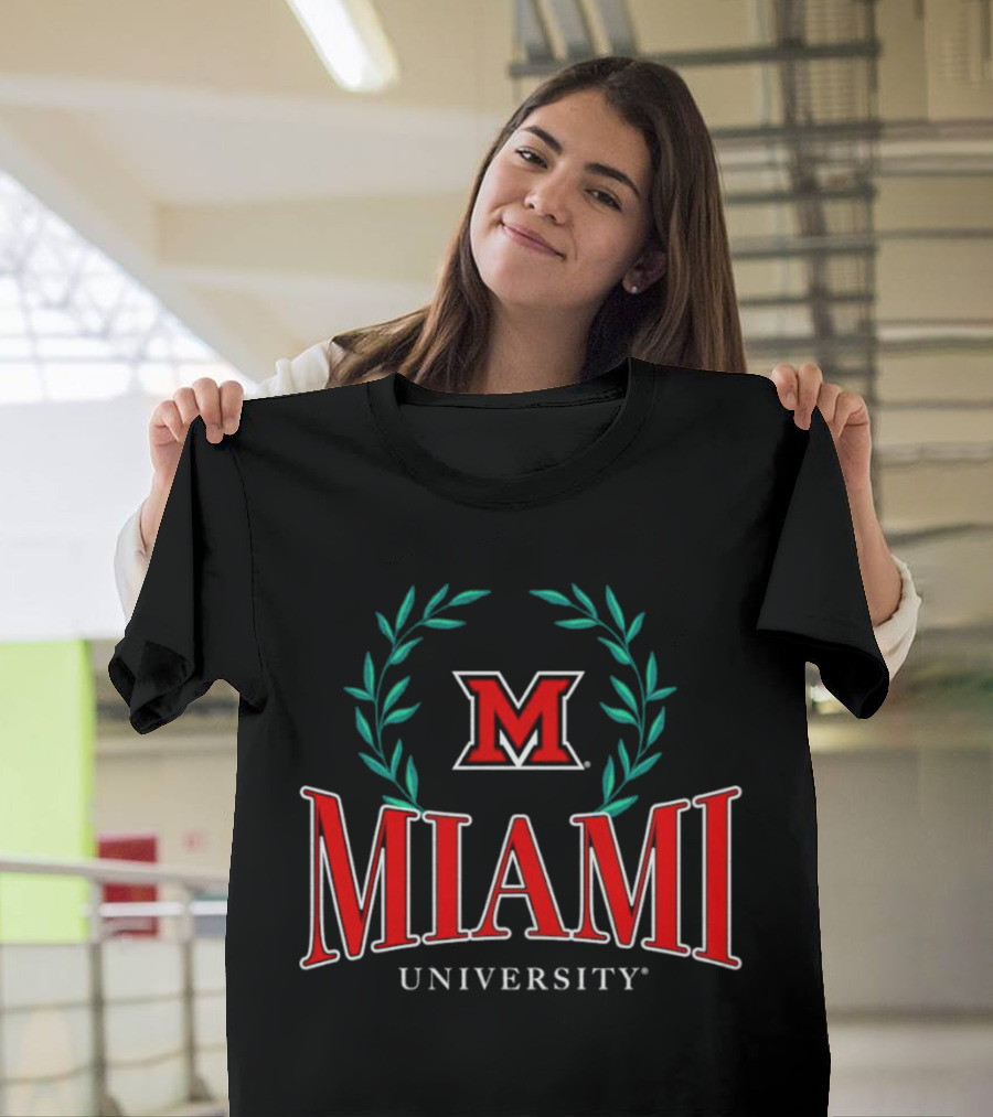 Miami University Red M Laurels Emblem T-Shirt