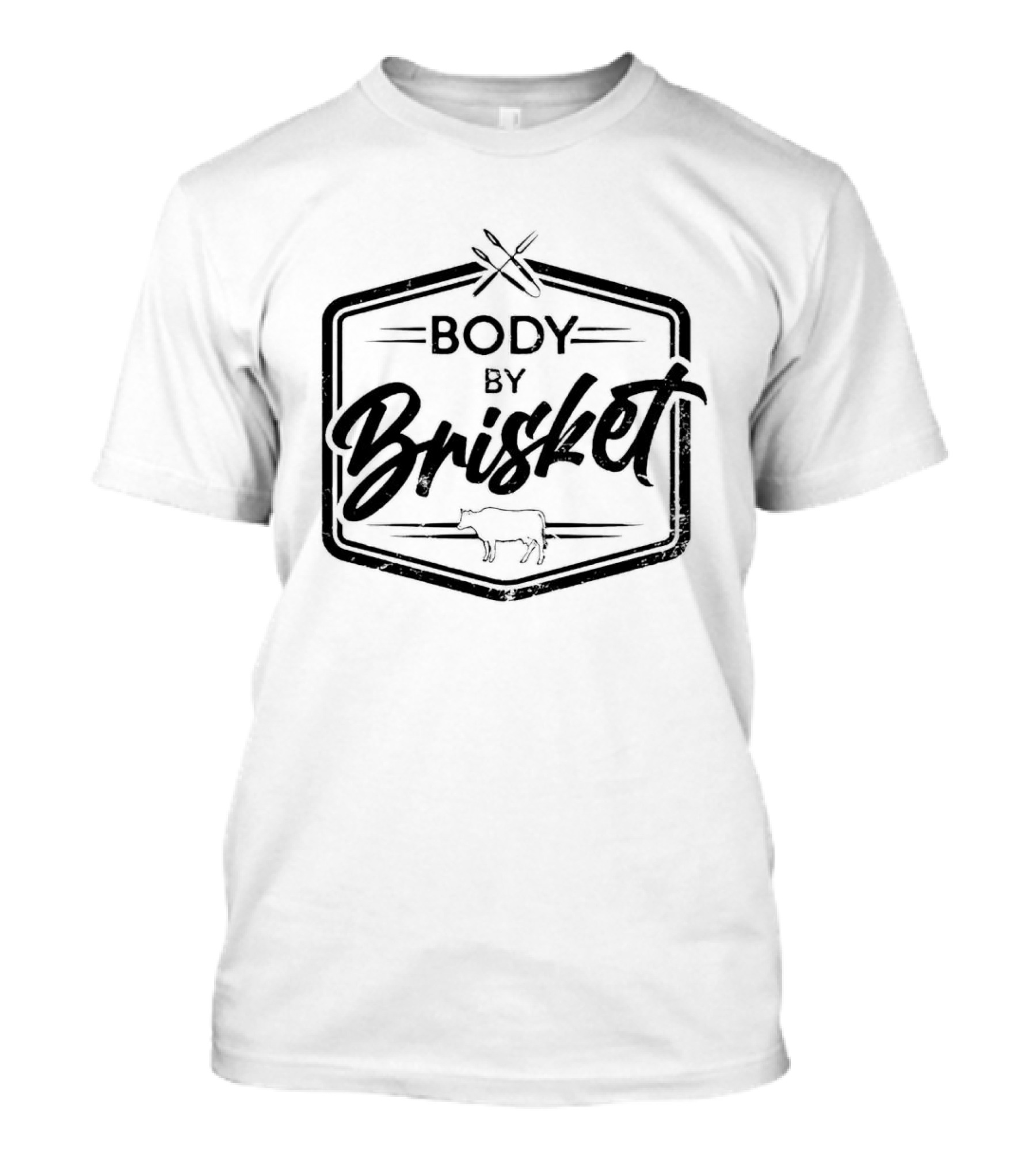 Body By Brisket Meat Lovers Cow And Crossed Fork T-Shirt