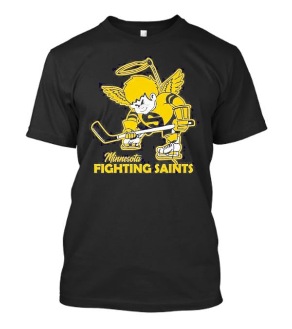 Minnesota Fighting Saints Hockey Mascot Vintage T-Shirt